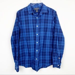 Nwt $80 Club Room Men Regular Fit Blue Check Plaid Casual Dress Shirt 16 32//33 L